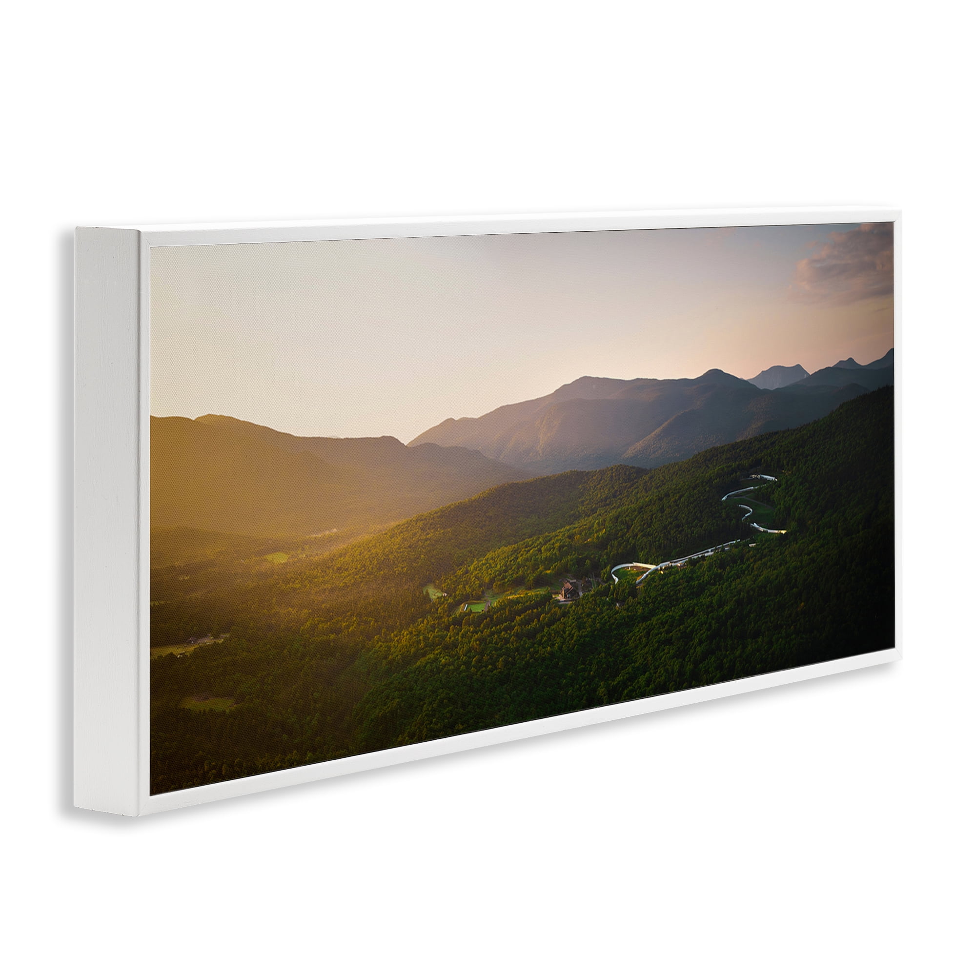 Stupell Industries Winding Road Through Forested Mountains White Framed Giclee Art, design by Jonathan Zaharek