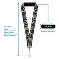 thumbnail image 3 of Hemi Lanyard, Hemi Bold Outline 392 426 Black Silver Fade, Elastic, 3 of 4