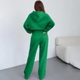 thumbnail image 4 of Kixjoy Green Sweat Suits for Womens 2 Piece Oversized Wide Leg Pant Sets Long Sleeve Athletic Casual Sweatsuits Plain Thermal Winter Loungewear Sets Woman with pockets, Army Green M, 4 of 4