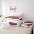 thumbnail image 6 of Feelyou Rosy Brown Gradient Bedding Comforter Set 7pcs for Adult, Modern Art Abstract King Bedding Sets, Simple Fashion Theme Reversible Bed Sheets, Breathable Home Decor, 6 of 8