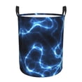 thumbnail image 6 of Lsque Blue Lightning pattern Laundry Hamper Basket, Tall Woven Rope Hamper Basket for Clothes, Lightweight Storage Basket, Collapsible Waterproof-Small, 6 of 8
