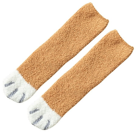 

5pcs Cotton Socks Winter Funny Print Cat Paw Warm Socks Kawaii Cute Casual Happy 6