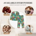 thumbnail image 6 of KLL Pineapple Print Women's Long Sleeve Pajamas with Pants Sleepwear Loungewear 2 Set-X-Large, 6 of 7