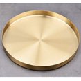 thumbnail image 2 of Nvzi Round Gold Tray, Metal Decorative Tray Stainless Steel Makeup Storage Organizer Tray for Modern Home, Jewelry, Makeup, Kitchen Tableware, 2 of 4
