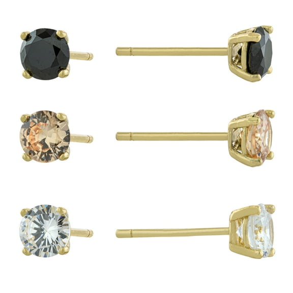 Marisol & Poppy CZ Studs Set in Sterling Silver for Women, Teen, Unisex