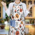 thumbnail image 5 of Halloween Pumpkins Ghosts Bats and Cupcakes Apron-Garden Aprons for Women with Pockets-Cotton Linen Waterproof Kitchen Cooking Gardening Aprons Adjustable for Kitchen,Cooking,BBQ and Salon 33"x27", 5 of 7