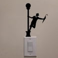 thumbnail image 4 of Injueey Pegatina de pared de paraguas para hombre, calcomanías de PVC para decoración del hogar, lámpara de calle, interruptor extraíble, 16x11cm Decoración del hogar negro Injueey JJ9010-00, 4 of 5
