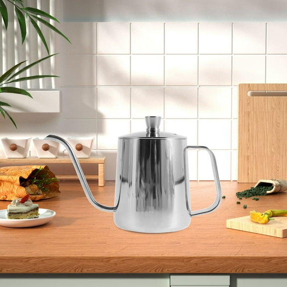 Ikoopy Pour Over Kettle 350ml Spout Coffee Tea Pot with Handle Stainless Steel Coffee Kettle Portable Tea Kettle Multifunctional Pour Over Coffee Kettle for Home Office