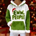 thumbnail image 4 of Hoodies For Women Oversized Winter Plush Cute Sweatshirts Pullover Trendy Fall Winter Clothes, Christmas Print Flannel Hoodie, Comfortable and Warm,Green,S, 4 of 5