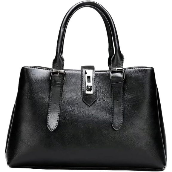 MMYGU Top Handle Handbag for Women Large Capacity Shoulder Bag Multi Pocket Tote Bag PU Leather Tote Bag Retro Satchel