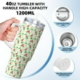 thumbnail image 3 of Vsdgher Flower With Ladybug Pattern 40 oz Tumbler with Handle and Straw Lid | Insulated Cup Reusable Stainless Steel Water Bottle Travel Mug | Gifts for Women Men Him Her, 3 of 8