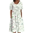 thumbnail image 1 of Ketyyh-chn99 Robes d'Été pour Femmes Grande Taille Robe Maxi Combinaisons Manches à Volants Shorts Robe Mini Beige,2TG, 1 of 5