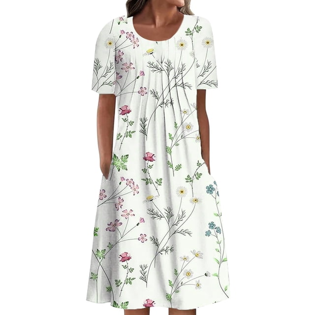 Ketyyh-chn99 Robes d'Été pour Femmes Grande Taille Robe Maxi Combinaisons Manches à Volants Shorts Robe Mini Beige,2TG