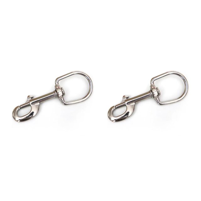 Soidarity Gancho de presión de un solo extremo de buceo de acero inoxidable de 120mm, Clip giratorio trasero, hebilla para deportes acuáticos, 120 mm/forma de U 2piezas Soidarity CBP498845