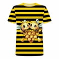 thumbnail image 2 of Womens Cute Bee Graphic T Shirts Stripe Casual Short Sleeve Summer Shirts Fashion Comfy Crewneck Tees Trendy Lightweight Basic Tunic Tops, 2 of 5