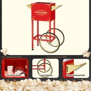 Superior Popcorn Company Movie Night Popcorn Popper Machine with Cart (8 oz, Red)