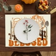 thumbnail image 2 of Thankful Turkey Thanksgiving Fall Cloth Placemats Set of 4 Table Mats Table Decorations 12x18 Inch, 2 of 6