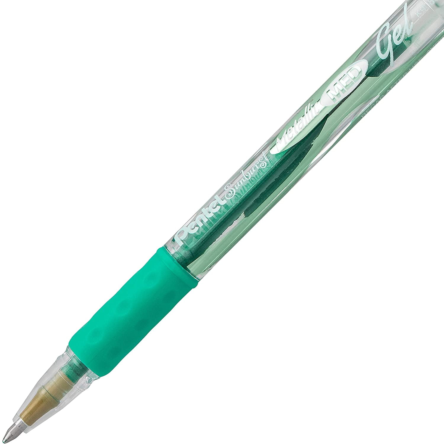 Pentel Sunburst Gel Pens, Medium Point, Assorted Ink, 2/Pack (K908MBP2XZ)