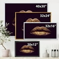 thumbnail image 4 of Designart 'Sexy Golden Metallized Woman Lips II' Modern Framed Canvas Wall Art Print, 4 of 5