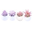 thumbnail image 2 of Artificial Flowers Table Garden Decoration Succulents Potted Placed 4PCS New Simulation Mini Plants-plastic Green Plants, 2 of 6