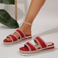 thumbnail image 4 of Caywon Women's Wedge Sandals Flat Open Toe Non Slip Slides Comfortable Chunky Low Heel Beach Sandals Slide Sandals Comfortable Casual, 4 of 7