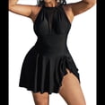 thumbnail image 3 of Traje de Baño de Talla Grande con Control de Abdomen, Estilo Vintage, Clásico, Transpirable, para Mujer. Negro 4XL, 3 of 9