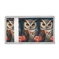 thumbnail image 2 of JIALIOU Nylon Trifold Card Wallet with ID Window Zipper Pocket for Men Women Teen Cool Owl with Rose, 2 of 7