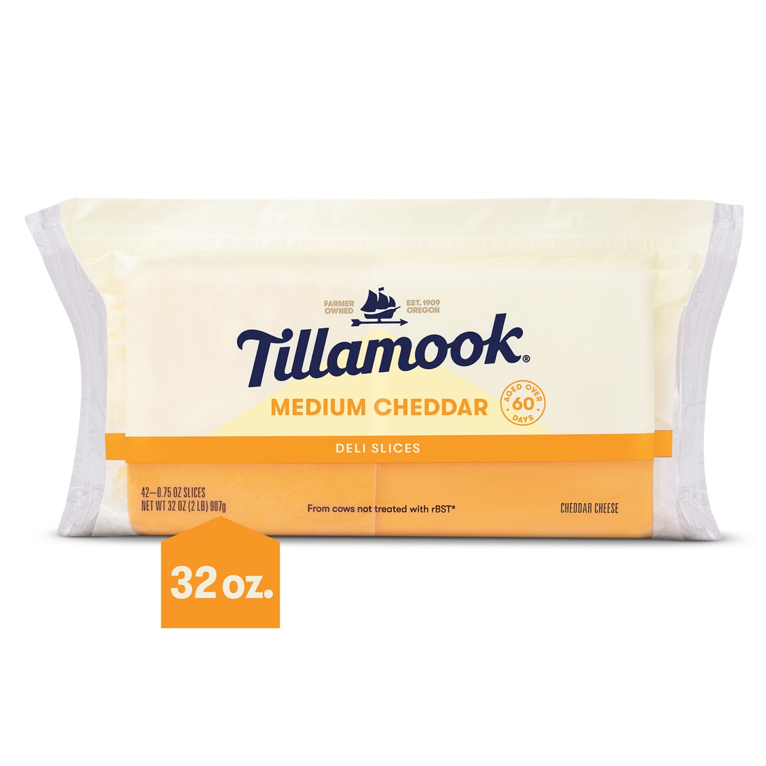 Tillamook Medium Cheddar Cheese Slices, 32 oz