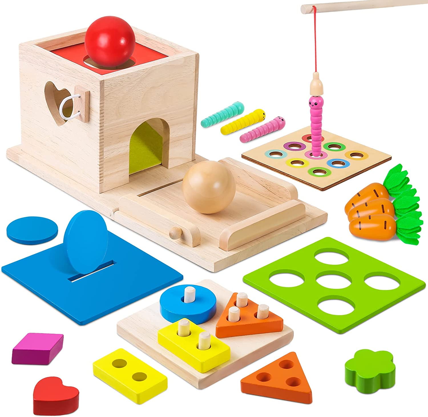 MONTI KIDS Wooden Toddler Toy Lot Montessori/Waldorf Toys Wood