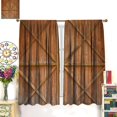 thumbnail image 3 of Vintage Wood Door Curtains Rustic Farmhouse Barn Door Rustic Theme Pattern Blackout Curtains Vintage Cottage Living Room Printed Curtains 42x54 Inches 2 Panels, 3 of 6
