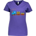 thumbnail image 3 of Inktastic Colorful Toy Train Women's V-Neck T-Shirt, 3 of 5