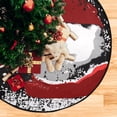 thumbnail image 4 of Christmas Snowman Birds Christmas Tree Mats Waterproof Tree Skirt, Happy New Year Xmas Tree Stand Tray Mat Floor Protector Pad for Holiday Party Decoration, 28.3", 4 of 6