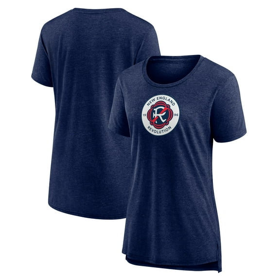 Women's Heather Navy New England Revolution Distressed Vintage Primary Tri-Blend T-Shirt