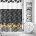 thumbnail image 3 of No Hook Shower Curtain, Black Plaid Pumpkins Fall Shower Curtains for Bathroom with See Through Top Window, Thanksgiving Botanical Farmhouse Waterproof & Washable Bath Curtain Stall 48"x72", 3 of 9