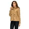 thumbnail image 2 of Made by Johnny Women's Lightweight Quilted Zip-Up Jacket with Hoodie XL CAMEL, 2 of 4