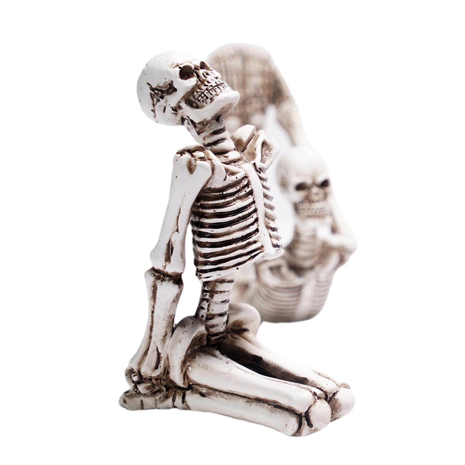 SKELETON Yoga Om position LARGE Gothic Ghoul Ornament Figurine SKULL 21 x 18cm 