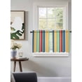thumbnail image 3 of Colorful Stripes Tier Curtains 36 Inch Length,Sheer Curtains for Bedroom Living Room Window Modern Abstract Art Vertical Striped Small Half Window Kitchen Curtains & Drapes 27.5"x36" 2 Panels, 3 of 6