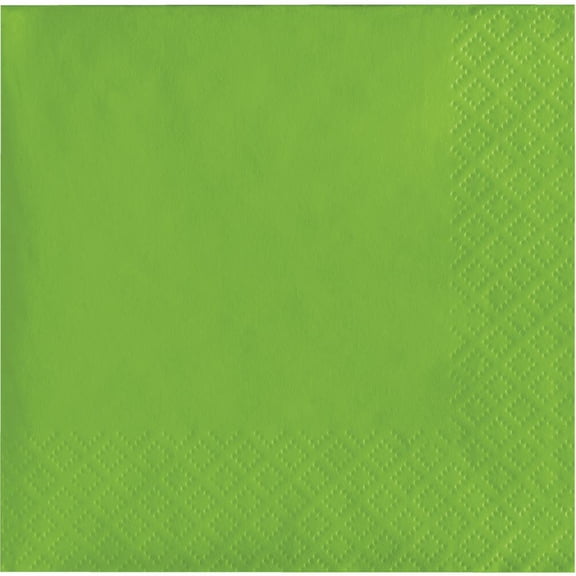 600/Case Bulk Fresh Lime 2 ply Beverage Napkins