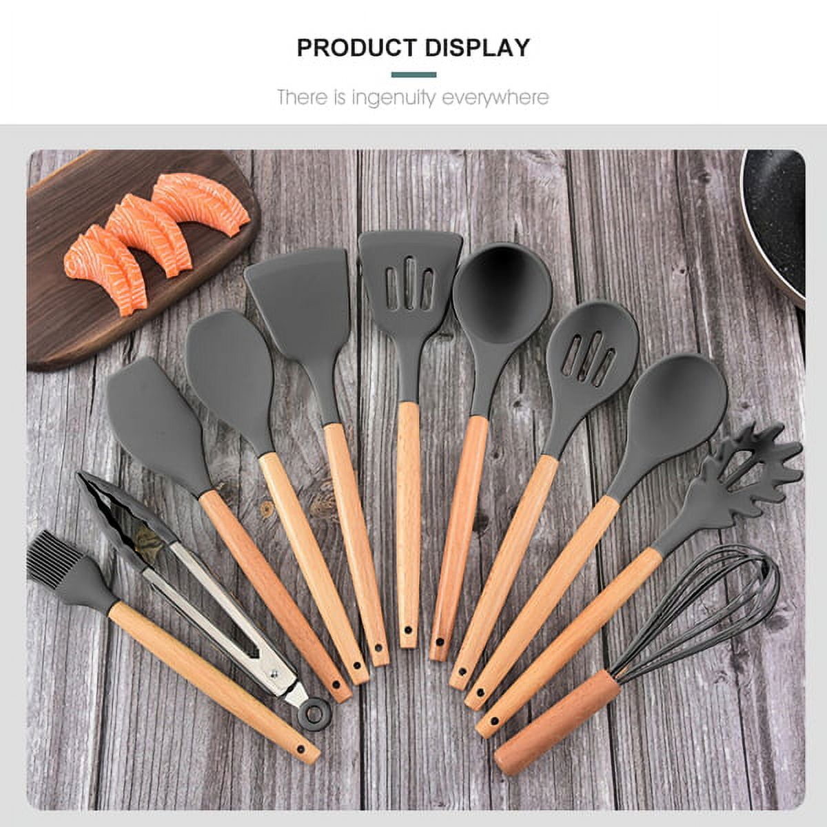 mossFlos Kitchen Cooking Utensils Set, 12 pcs Non-Stick Silicone Cooking  Kitchen Utensils with Holde…See more mossFlos Kitchen Cooking Utensils Set