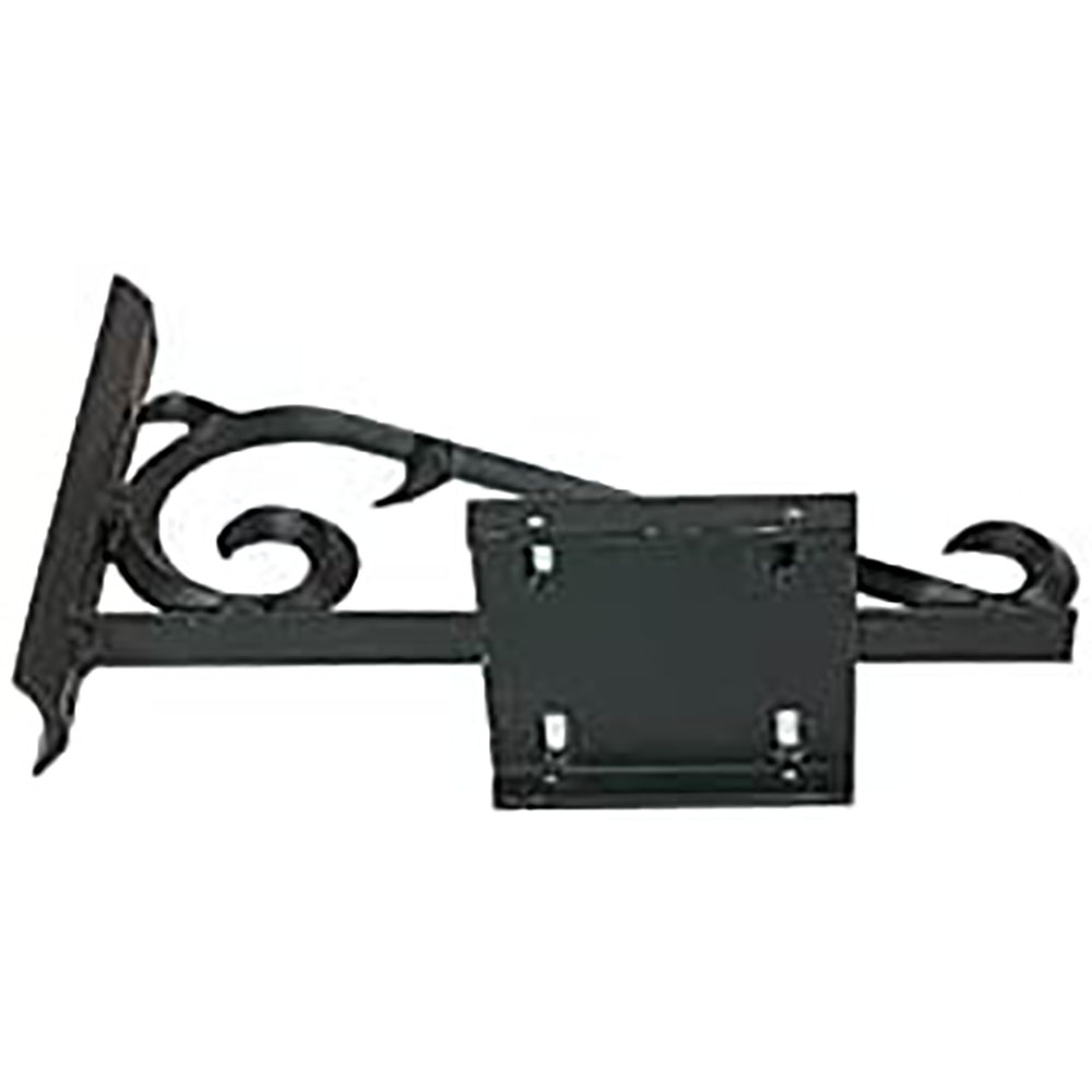 Single Decorative Mailbox Bracket, Large (S) Scroll, Post Mount, Cast