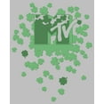 thumbnail image 2 of Women's MTV St. Patrick's Day Shamrock Splatter Logo  Graphic Tee Athletic Heather Medium, 2 of 4
