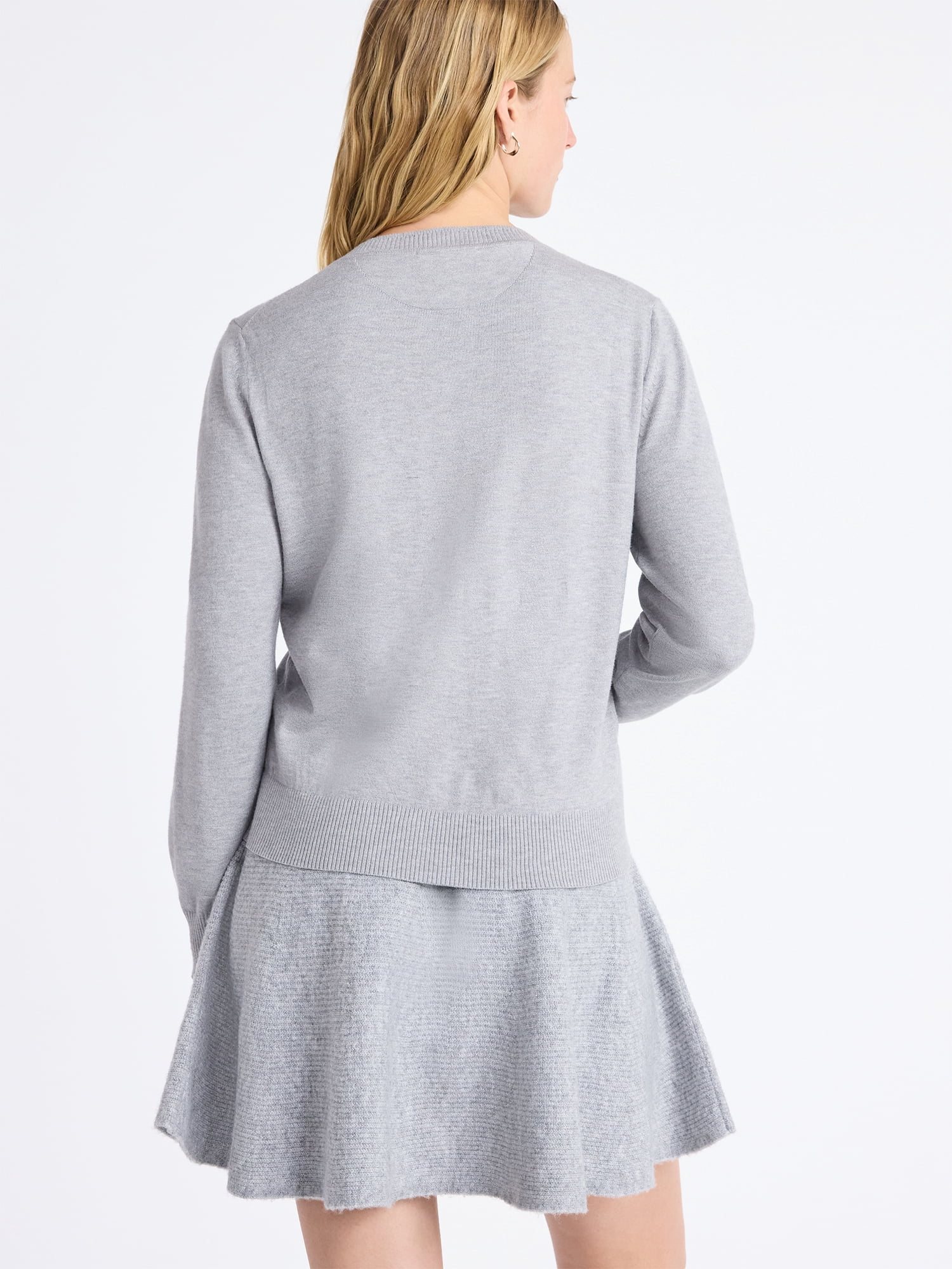 Free Assembly Women's and Women's Plus Solid, Stripe, & Print Classic Cozy Yarn Cardigan Sweater, Lightweight, Sizes XS-4X