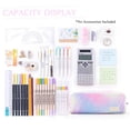 thumbnail image 4 of Canvas Pencil Case Large Capacity 4 Compartments Double Sided Hanging Loop Assorted Colors for Students Teens Adults, 4 of 5