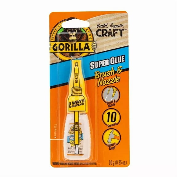 Glue .35oz Super Glue with Brush & Nozzle: Fast Drying Clear Adhesive for Art, Stationery, Office Use