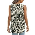 thumbnail image 3 of DailyTrove Women's Zebra Print Sleeveless Tank - V-Neck Casual Top, Bold for Nights & Street Style, 3 of 5