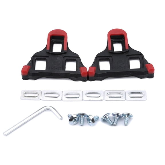 Shengshi MTB Road Bicycle Self-locking Pedal Cleats Set For Shimano SM-SH11 SPD-SL Lightweight Anti-slip Bicycle Accessories Red
