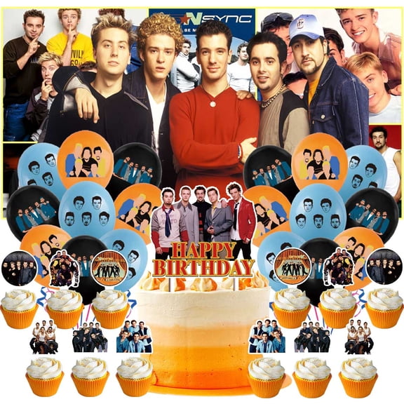 NSYNC Latex Balloons Party Supplies Decorations Kit Birthday Decor Banner Backdrop