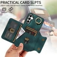 thumbnail image 6 of SaniMore for Samsung Galaxy A14 5G (6.6" 2023) Case, PU Leather Skin Shockproof Bumper Flip Purse RFID Blocking Metal Ring Stand Shell, Card Holder Cash Pocket Anti-drop Cover For Galaxy A14 5G, Green, 6 of 16