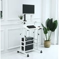 thumbnail image 3 of UNICOO® Portable Standing Desk on Wheels, Height Adjustable Mobile Standing Desk, Versatile Standing Portable Desk for Home Office, Rolling Sit-Stand Workstation, Ergonomic Design (U101-WW), 3 of 7