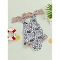 thumbnail image 3 of FEORJGP Kids Little Girl Swimsuit 18M 2T 3T 4T 5T 6T Toddler One-piece Swimwear Sleeveless Jumpsuit Cute 3D Bow Round Neck Romper Floral Bathing Suit Fashion Cute Sweet Beachwear for Summer, 3 of 7